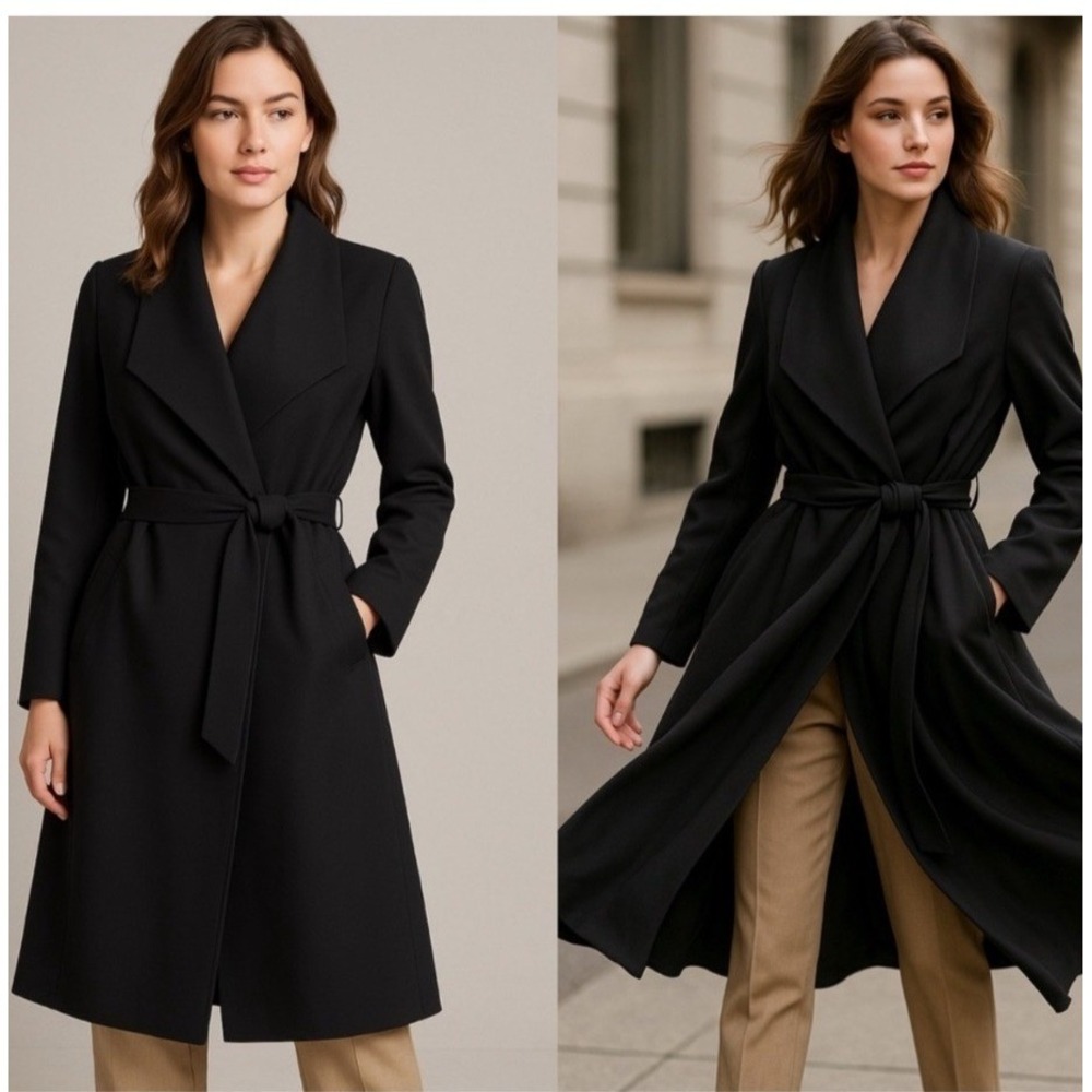 Express Black Open Lightweight Trench Coat Jacket Size Small